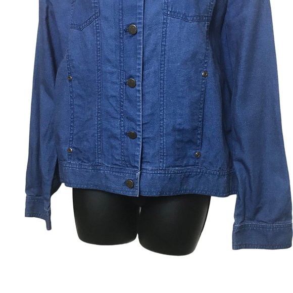 Jones New York Sport Lightweight Jean Jacket Size Large Button Long Sleeve Denim - Picture 3 of 6